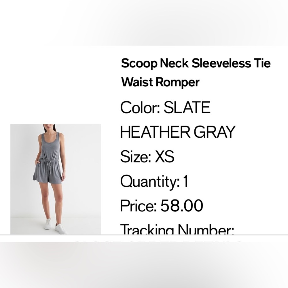 Express Scoop Neck Sleeveless Tie Waist Romper in Size XS | New With Tags - Picture 8 of 11